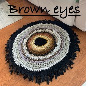 Handmade upcycled fabric rug